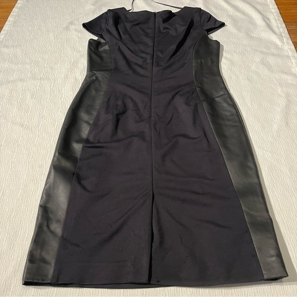 OLSEN EUROPE Black Dress with vegan Leather Strips on sides Size M/L 12 - Picture 4 of 10